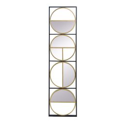 47.2 "in Eclectic Styling Metal Beaded Black Wall Mirror with Contemporary Design for Bedroom,Liveroom & Entryway
