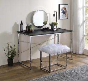 Tennos Vanity Desk in Black &amp; Chrome Finish AC00904