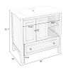30&quot; Bathroom Vanity Base Only; Solid Wood Frame; Bathroom Storage Cabinet with Doors and Drawers; Brown