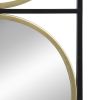 47.2 "in Eclectic Styling Metal Beaded Black Wall Mirror with Contemporary Design for Bedroom,Liveroom & Entryway