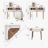 5 Drawers Corner Makeup Vanity Table with LED Lighted Mirror Vanity Desk