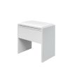 Corner Dressing Table Make Up Desk with Three-fold Mirror and 5 Rotary Large Capacity Dresser Wooden Bedroom Vanity Table
