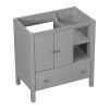 30" Bathroom Vanity Base Only; Solid Wood Frame; Bathroom Storage Cabinet with Doors and Drawers; Grey