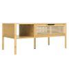 Coffee Table, Top Lifting, Natural Bamboo and Rattan, for Living Room