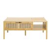 Coffee Table, Top Lifting, Natural Bamboo and Rattan, for Living Room