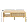 Coffee Table, Top Lifting, Natural Bamboo and Rattan, for Living Room