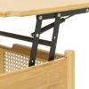 Coffee Table, Top Lifting, Natural Bamboo and Rattan, for Living Room