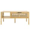 Coffee Table, Top Lifting, Natural Bamboo and Rattan, for Living Room