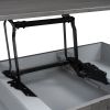 U-style Lift Top Coffee Table with Inner Storage Space and Shelf