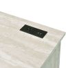 Tyeid Vanity Desk w/USB in Antique White &amp; Gold Finish AC00898