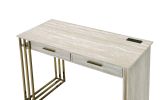 Tyeid Vanity Desk w/USB in Antique White &amp; Gold Finish AC00898