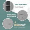30" Bathroom Vanity Base Only; Solid Wood Frame; Bathroom Storage Cabinet with Doors and Drawers; Grey