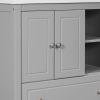 30" Bathroom Vanity Base Only; Solid Wood Frame; Bathroom Storage Cabinet with Doors and Drawers; Grey