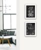 "Vintage Flowers in Bloom" 2-Piece Vignette by HOUSE FENWAY ; Ready to Hang Framed Print; White Frame