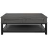 U-style Lift Top Coffee Table with Inner Storage Space and Shelf