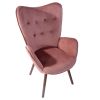 Modern Wingback Accent Armchair Living Room Tufted Velvet Upholstery; ROSE