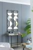 47.2 "in Eclectic Styling Metal Beaded Black Wall Mirror with Contemporary Design for Bedroom,Liveroom & Entryway