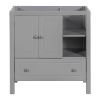 30" Bathroom Vanity Base Only; Solid Wood Frame; Bathroom Storage Cabinet with Doors and Drawers; Grey