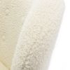 Modern Accent Chair Lambskin Sherpa Wingback Tufted Side Chair with Solid Wood Legs for Living Room Bedroom; Cream
