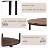 Round Coffee Table with Caster Wheels and Wood Textured Surface for Living Room, Ï†35.5'( Distressed Brown)