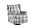 Patli Swivel Chair w/Glider ; Gray Fabric LV00922