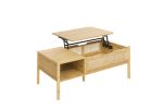 Coffee Table, Top Lifting, Natural Bamboo and Rattan, for Living Room