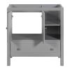 30" Bathroom Vanity Base Only; Solid Wood Frame; Bathroom Storage Cabinet with Doors and Drawers; Grey