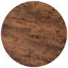 Round Coffee Table with Caster Wheels and Wood Textured Surface for Living Room, Ï†35.5'( Distressed Brown)