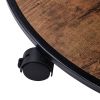 Round Coffee Table with Caster Wheels and Wood Textured Surface for Living Room, Ï†35.5'( Distressed Brown)
