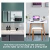 Wooden Mirror Vanity Desk Makeup Table; White