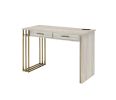 Tyeid Vanity Desk w/USB in Antique White &amp; Gold Finish AC00898