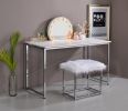 Tennos Vanity Desk in White &amp; Chrome Finish AC00903
