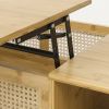 Coffee Table, Top Lifting, Natural Bamboo and Rattan, for Living Room