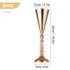 1/2Pcs Metal Candle Holders Flower Vase Centerpiece for Table Decor Candlestick Flower Pillar Road Lead Candelabra Wedding Party