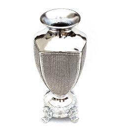 Ambrose Chrome Plated Crystal Embellished Ceramic Vase (Color: as Pic)