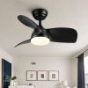 28 In Intergrated LED Ceiling Fan Lighting with White /Black  ABS Blade
