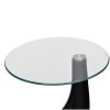 Coffee Table with Round Glass Top High Gloss
