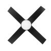 44 In Intergrated LED Ceiling Fan with Black /White  ABS Blade