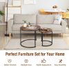 Set of 2 Modern Round Stacking Nesting Coffee Tables