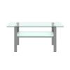 Transparent glass black coffee table, modern simple, living room coffee table, side center table