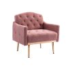 Accent Chair ,leisure single sofa with Rose Golden feet
