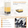 Rolling Storage Cart Organizer with 10 Compartments and 4 Universal Casters