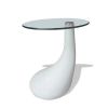 Coffee Table with Round Glass Top High Gloss