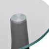Coffee Table with Round Glass Top High Gloss